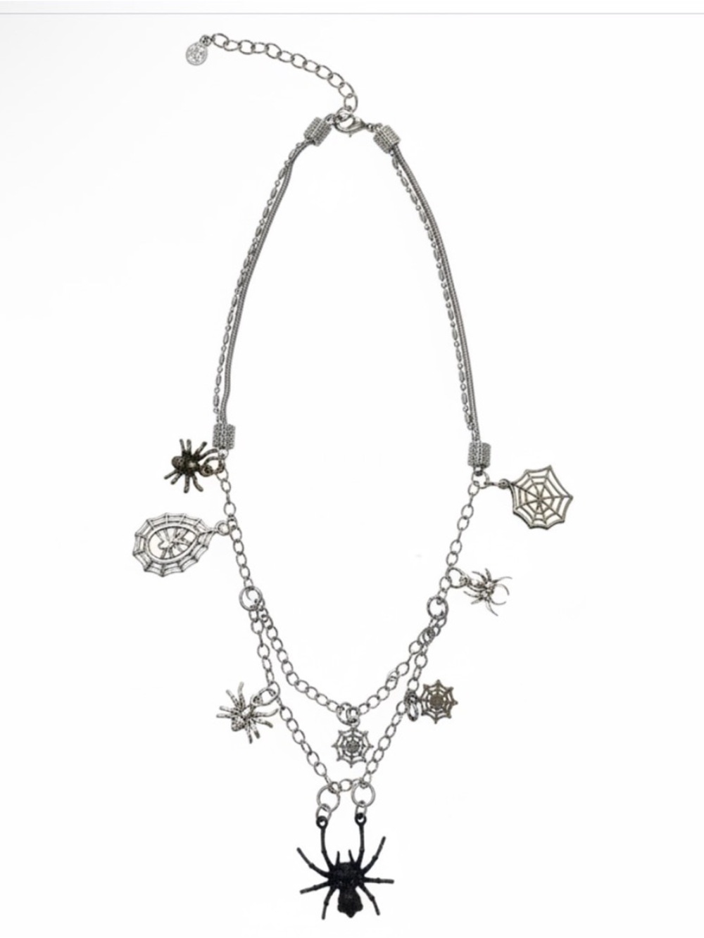 Multi-Color Spider & Web Charm Necklace - Women Jewelry - Picture 12 of 13